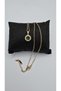 Stainless Steel Gold Color Vintage Style Green Zircon Stone Necklace - 8