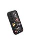 Samsung Galaxy A25 Compatible Black Silicone Flower Pattern Lens Protection Shock Absorbing Flexible Case - 3