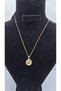 Stainless Steel Gold Color Swirl Themed Zircon Stone Necklace - 2