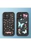 Xiaomi Redmi 14C Compatible Black Silicone Lens Protection Shock Absorption Flexible Case Butterfly Pattern - 7