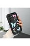 Samsung Galaxy S22 Ultra Compatible Black Silicone Lens Protection Shock Absorption Flexible Case Butterfly Pattern