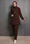 Buckle Detailed Double Suit N5424 Brown