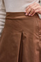Camel Pleated Gabardine Skirt - 5