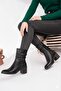 Genuine leather women's daily classic heeled long boots dc9921 - 3