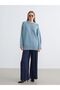 Lcw Modest Green Crew Neck Oversize Women's Knitwear Tunic - 2