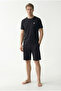 Pure Comfort Cotton Men's Shorts Set Black - 2