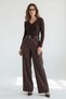 Brown High Waist Pleated Belted Wide Leg Women's Pants Mg2615 - 5