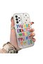 Samsung Galaxy A73 Compatible Matte Shiny Surface Impact Protection Colorful Silver Case Graffiti - 2