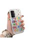 Samsung Galaxy A54 Compatible Matte Shiny Surface Impact Protection Colorful Silver Case Graffiti - 2