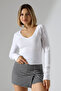 Women's Wide V Neck Long Sleeve Blouse 21948