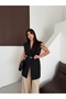 85 CM LONG Elegant Oversized Vest with Gold Buckle Belt and Padded Shoulders - 2