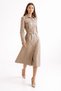 Belted Faux Leather Trench Coat - 3