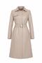 Belted Faux Leather Trench Coat