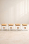 Set of 4 Square Glass Jars with Bamboo Lids 200ml Food Storage Jar Kw-1164 - 2