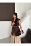 85 CM LONG Elegant Oversized Vest with Gold Buckle Belt and Padded Shoulders - 5