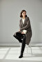 Plus Size Women's Boat Neck Pocketed Knitwear Cardigan Long Length - 4