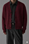 Claret Red Men's Slim Fit Cotton Round Neck Buttoned Cardigan