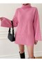 Women's Yellow Turtleneck Off Shoulder Wide Cut Knitwear Sweater Fmoda8084 - 6