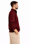 Men's Burgundy Half Zipper Winter Sweatshirt Mock Neck 3 Yarn Fleece-Lined - 3