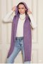 Women's Soft Textured Hooded Scarf Thessaloniki Knitted Hooded Shawl 13038 Purple - 2