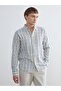 Regular Fit Long Sleeve Plaid Dobby Men's Shirt