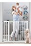 Baby Safety Gate 75–85 cm Auto-Close Extra Tall Steel Walk-Thru Gate for Kids & Pets