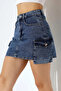 Cargo Pocket Detail Mini Denim Skirt - 3