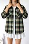Women's Patterned Color-Block Flannel Oversized Loose and Wide-Fit Casual Pocketed Collared Shirt Jacket - 4