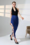 Slit Long Skirt with Leg Ties - 6