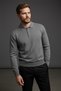 Polo Neck Basic 100% Cotton Gray Knitwear Sweater - 4