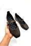 Dark Brown Women's Ballet Flats with Gold Buckle, Lightweight, Comfortable, Stylish, Orthopedic Sole, Suitable for Work, Office, and Everyday Use. - 5