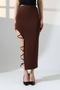 Slit Long Skirt with Leg Ties - 6