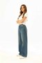 Jasmines Snow Wash Buckle Detail Loose Fit Wide Leg Comfortable Baggy Jean Denim Casual Women's Trousers - 2