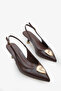 Tessa women's heeled shoes with accessories - coffee rustic - 2