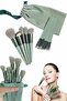Makeup Brush Set Green 13 Piece Foundation Brush Blush Brush Eyeshadow Brush - 3