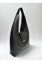 Women's Large Size 3-Compartment Snap Closure Black Shopper Tote Handbag and Shoulder Bag - 2