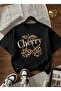 Unisex Leopard Cherry Design Basic Crew Neck Regular T-Shirt