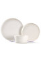 WOLA 12-Piece Dinner Set, White Stoneware Includes Dinner Plates, Side Plates & Bowls - 6