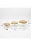 Wooden Bamboo 3-Piece Round Glass Storage Container - Presentation Container - Vacuum Bamboo Wooden Lid - 2