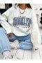 Brooklyn Blue Jogger White Sweatshirt Bottom Top Tracksuit Set Oversize Crew Neck - 6