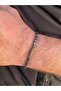 Men's Steel Bracelet with Cylinder Brown Color Stone - 4