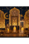 A set of three Ramadan decorative lanterns in different sizes that complement each other neatly, without candles, made of durable metal. - 4