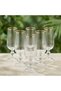 Bohemia Crystal Optical Goblet Set of 6 – Stylish Glass Goblet with Real Gold Gilded Rim - 4