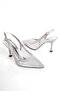 Women's Silver Stone Transparent Mesh Evening Dress Shoes - 3