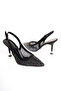 Moire Black Stone Transparent Heeled Shoes - 4