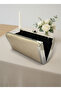 Beige Luxury Suede Crystal Stone Metal Case Stone Handle Evening Dress Bag Wedding Engagement Graduation - 6