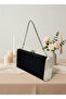 Black Silver Luxury Suede Crystal Stone Metal Case Stone Handle Evening Dress Bag - 2