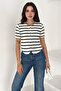 Women's Striped Button Detail Blouse – Line Touch - 6