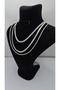 Stainless Steel Silver Color Italian Chain Waterway Model Zircon Stone 3-Piece Necklace - 3