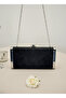 Black Silver Luxury Suede Crystal Stone Metal Case Stone Handle Evening Dress Bag Wedding Engagement Graduation - 5